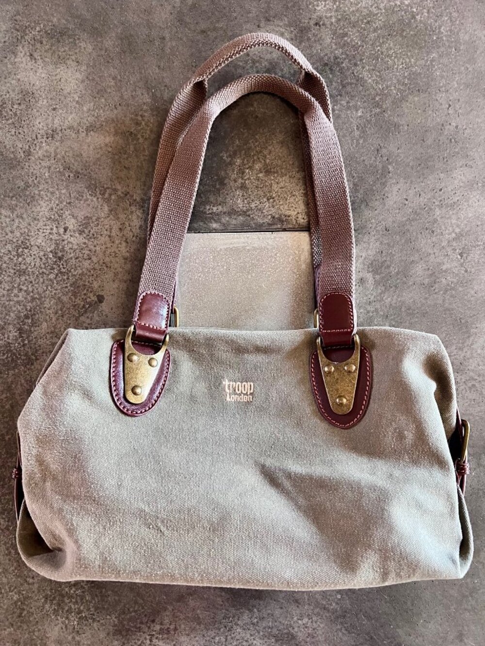 Troop London Canvas/Leather/Brass Handbag